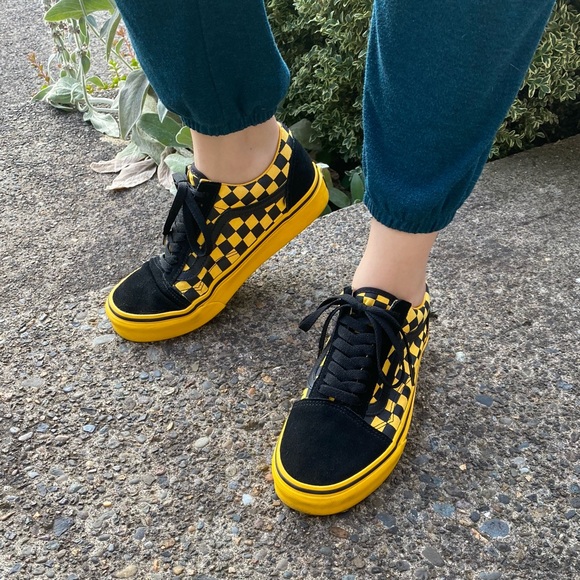 black and yellow vans